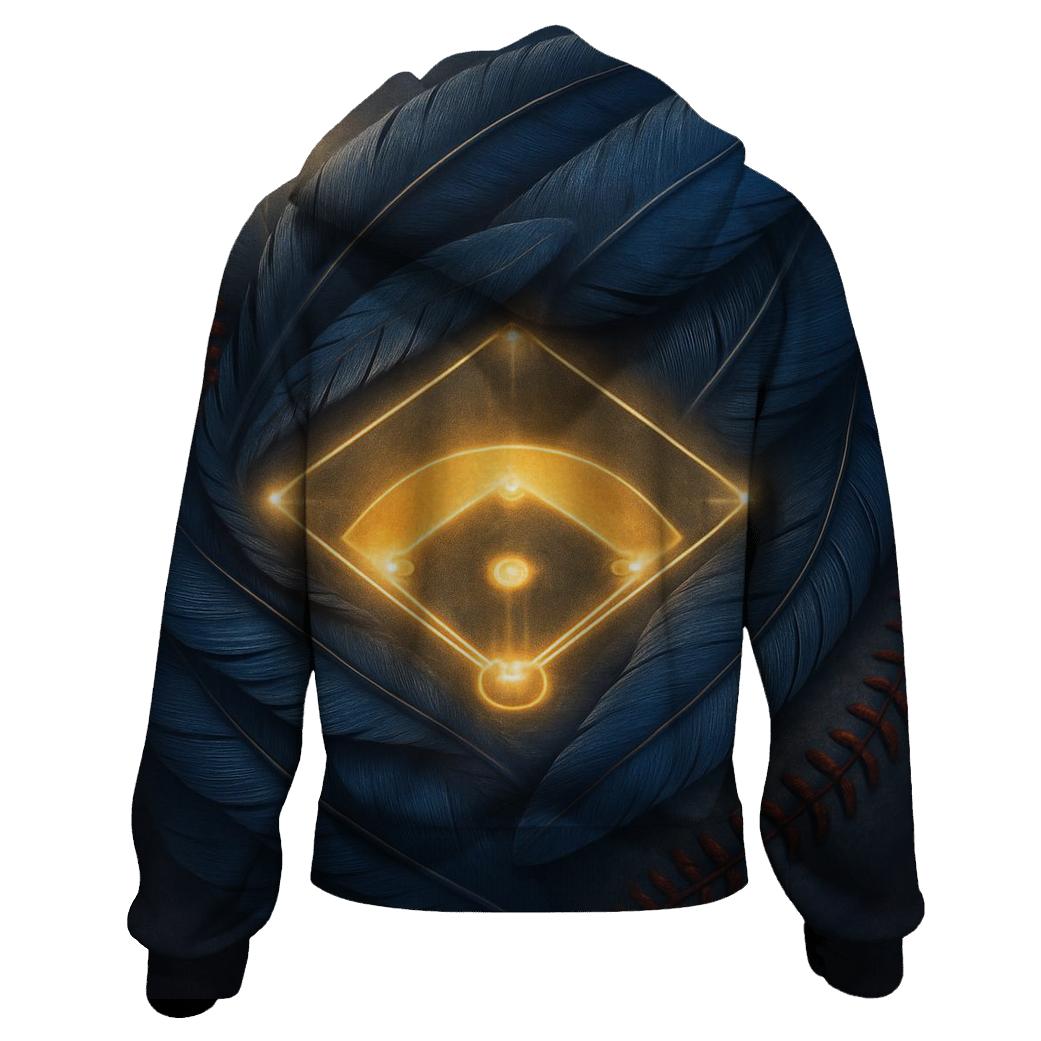 Feathered Diamond With Blue Jays printed hoodies