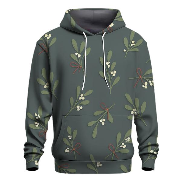Mistletoe Scatter On Slate Gray Background hoodie styles