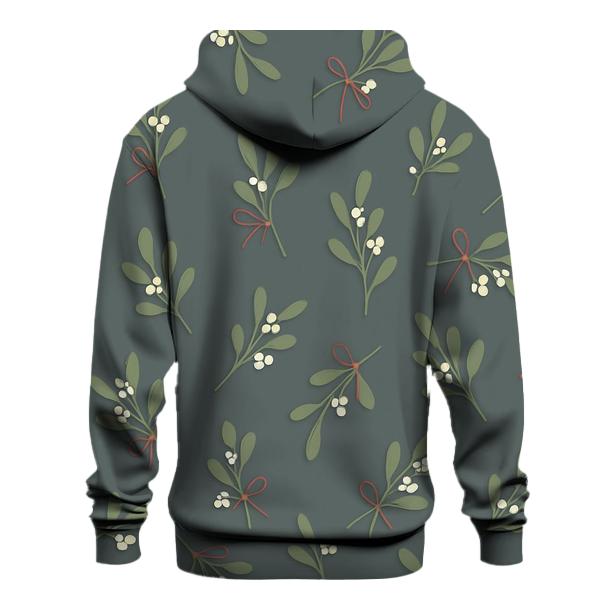 Mistletoe Scatter On Slate Gray Background hoodie styles