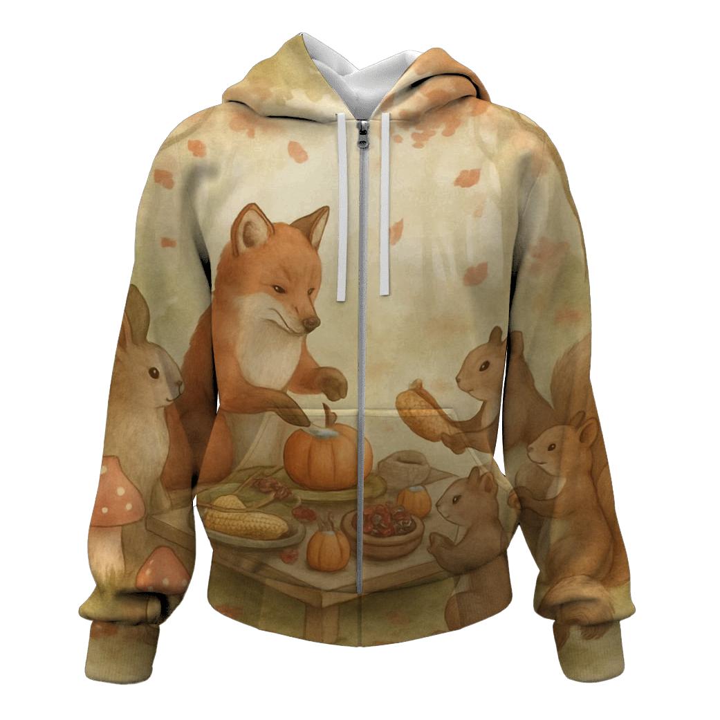 Woodland Feast Gathering graphic hoodies