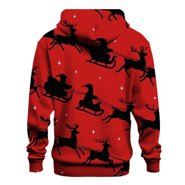 Santa Silhouette Progression On Crimson Background hoodie trends