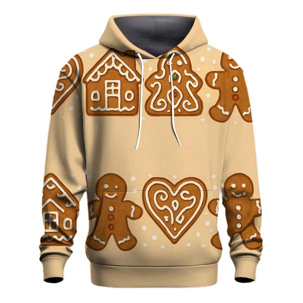 Gingerbread Motif Border On Warm Beige Background custom hoodies