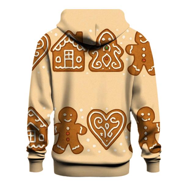 Gingerbread Motif Border On Warm Beige Background custom hoodies