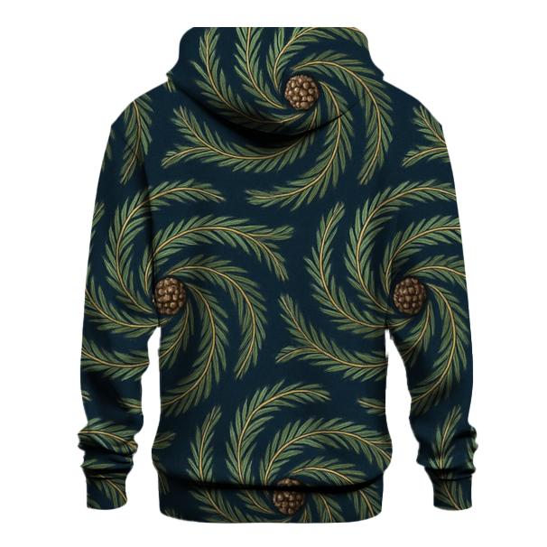 Evergreen Spiral Tessellation On Navy Blue Background graphic hoodies
