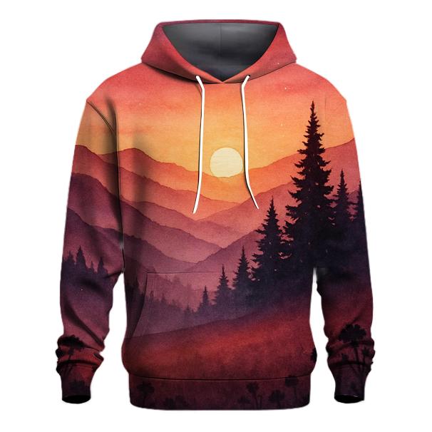 Maroon Dusk Overlook printed hoodies