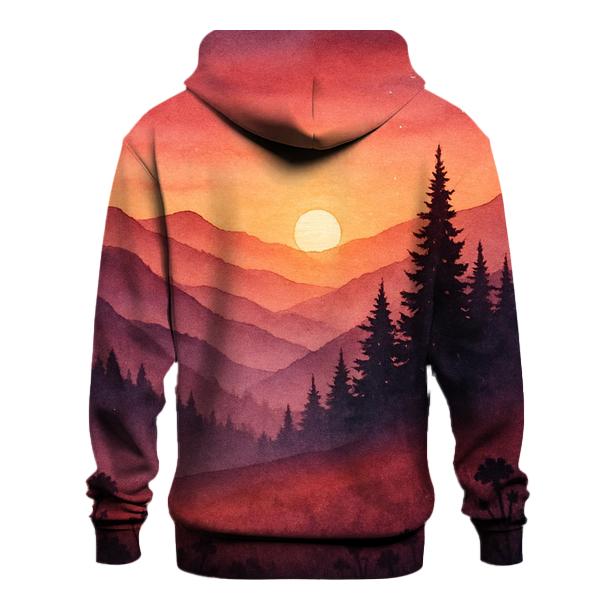 Maroon Dusk Overlook printed hoodies