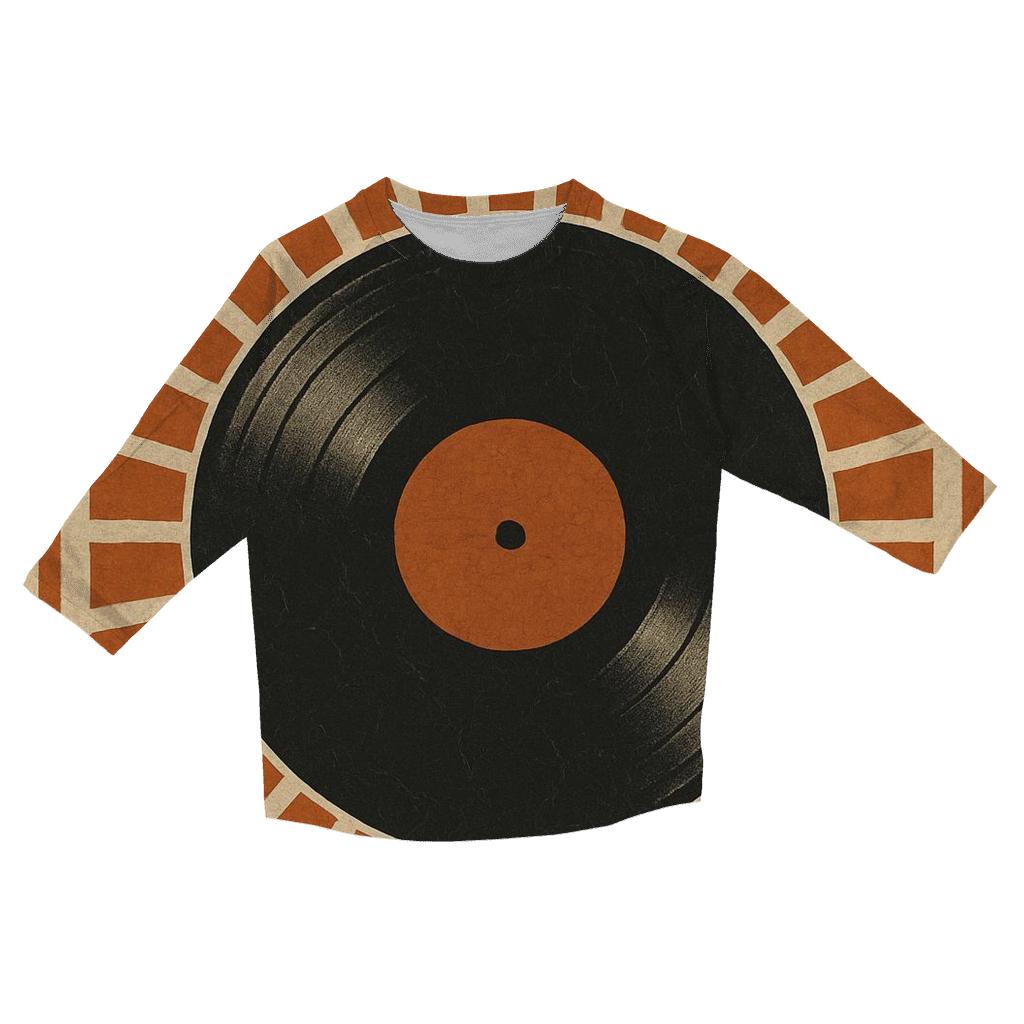 Distressed Vinyl Record Poster cotton quarter sleeve shirts