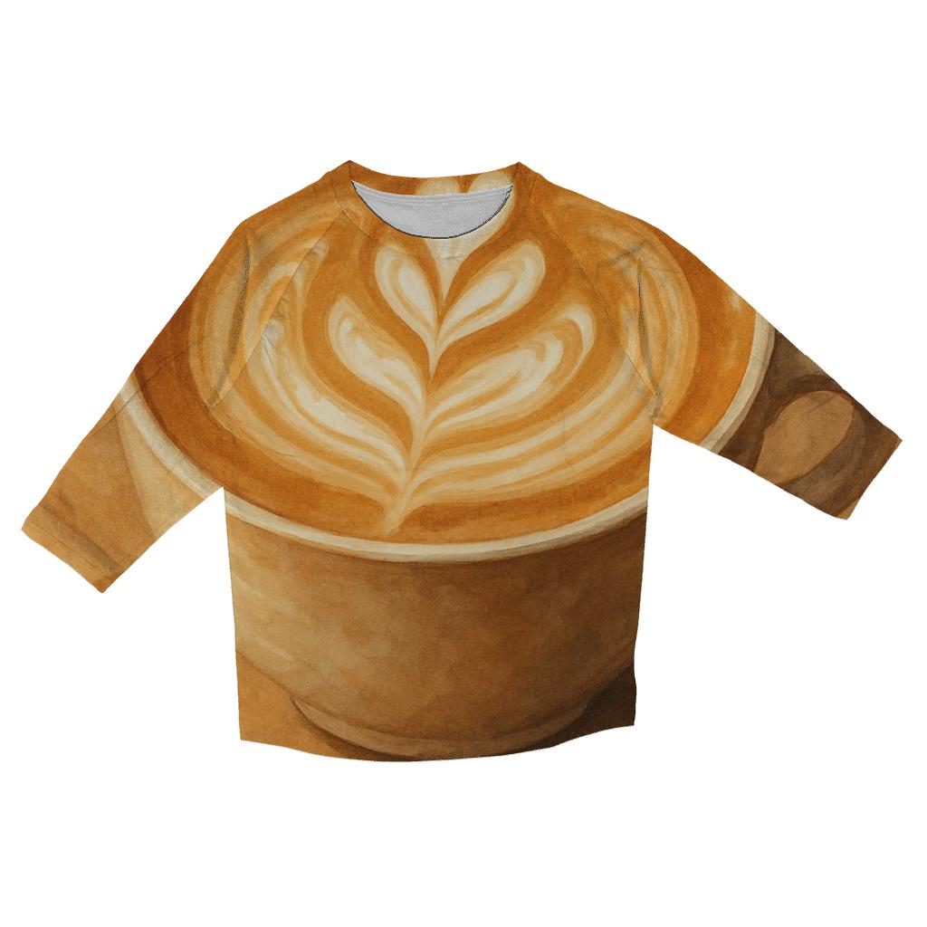 Latte Swirl Canvas cotton quarter sleeve shirts