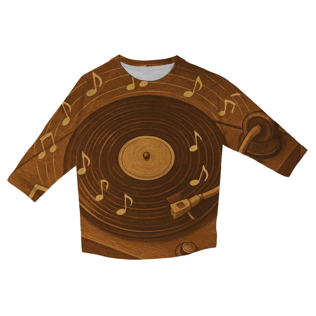 Vintage Turntable Halo personalized 3/4 sleeve tees