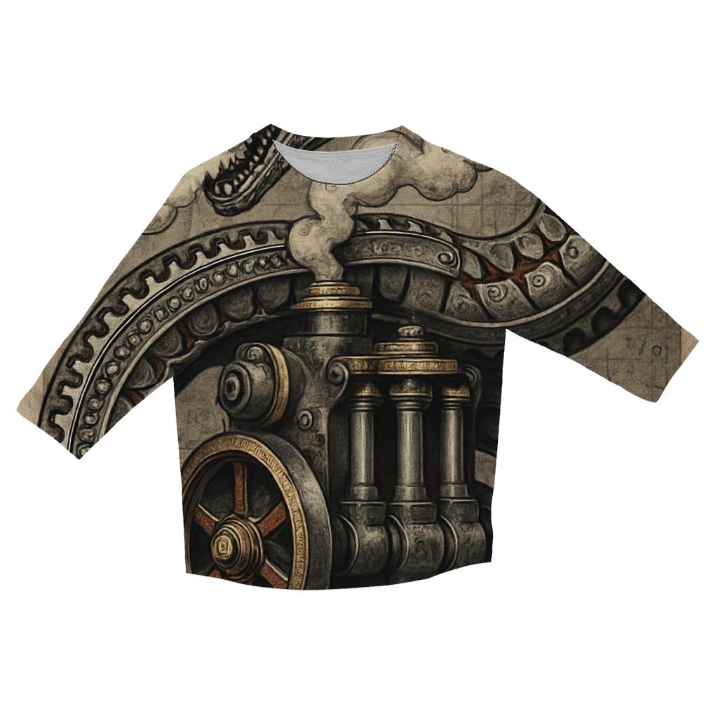 Mechanical Ouroboros Engine stylish quarter sleeve tops