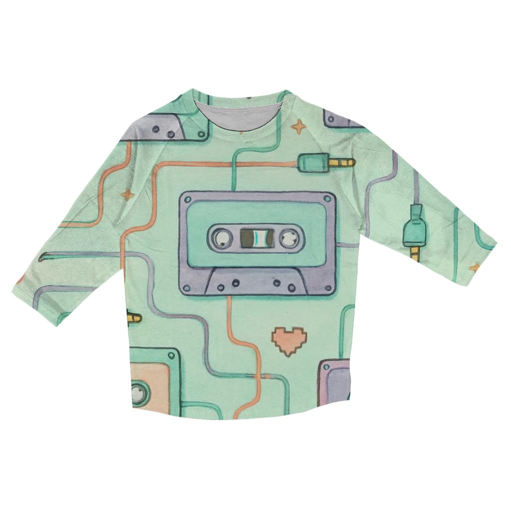 Cassette Circuit Grid personalized 3/4 sleeve tees