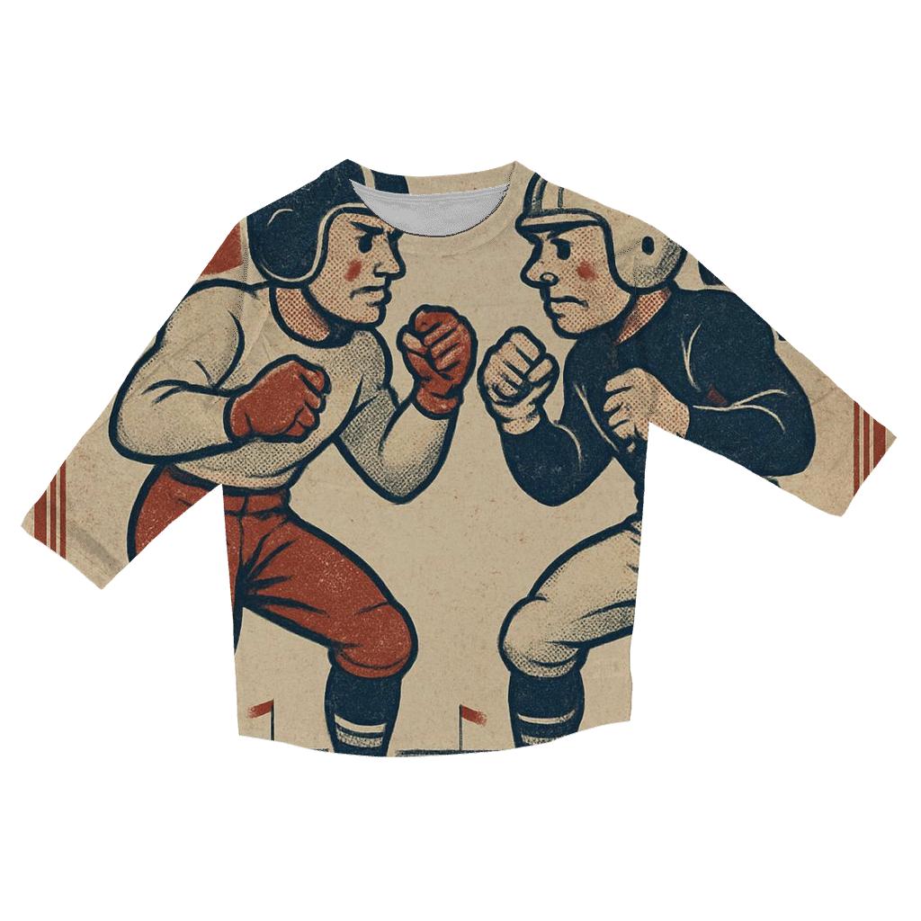 Vintage Poster Knockout casual three quarter sleeve shirts