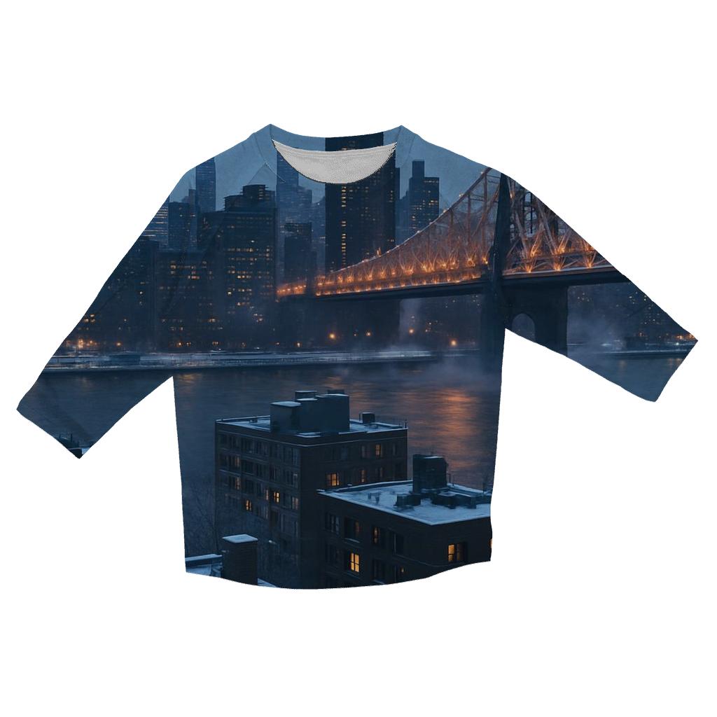 Winter Twilight From Roosevelt Island trendy 3/4 sleeve tops