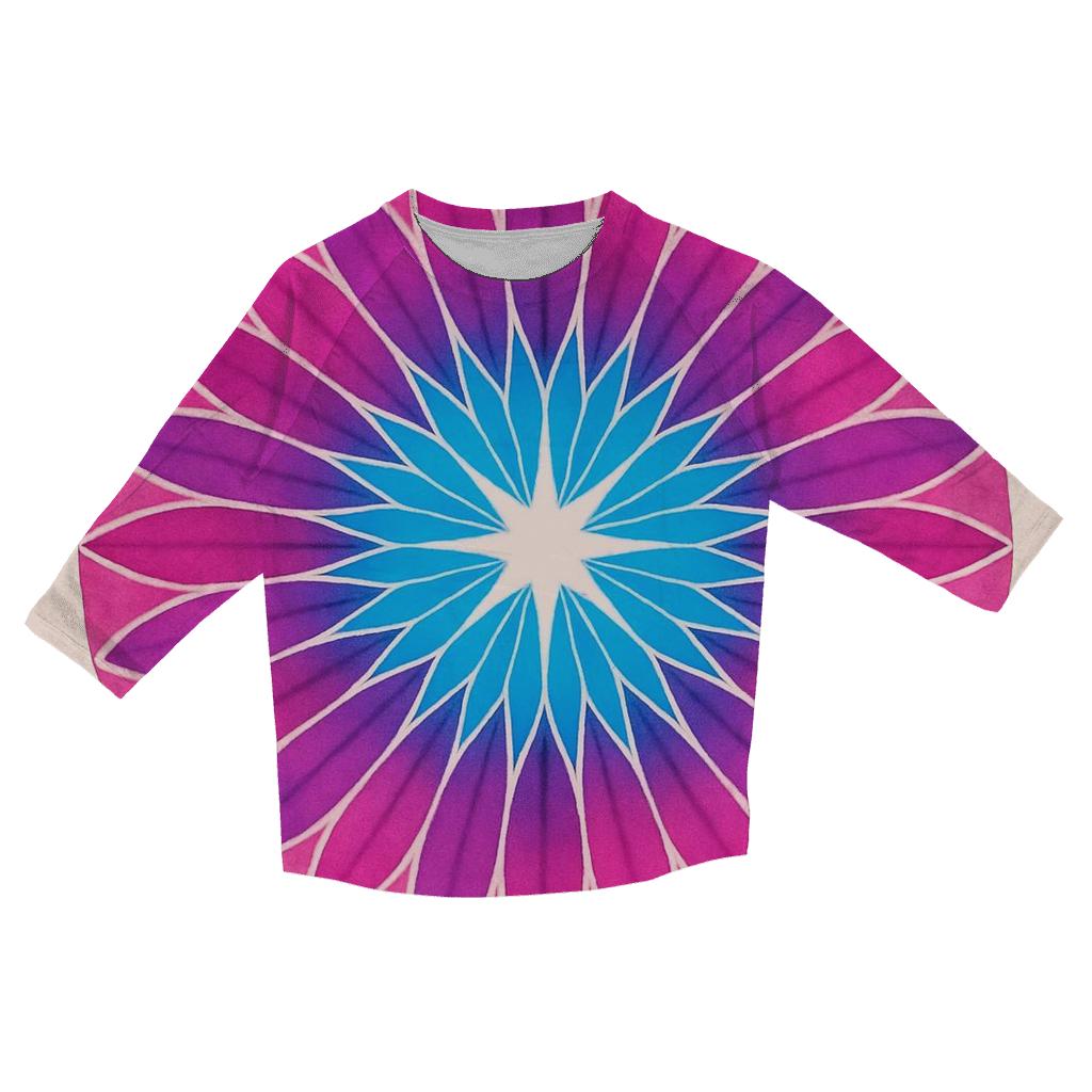 Magenta Mandala Sunburst designer 3/4 sleeve blouses