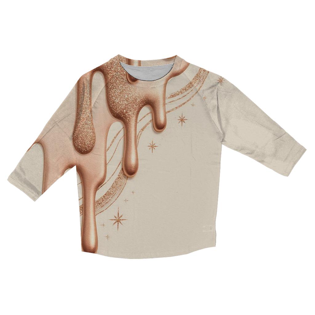 Rose Gold Drizzle custom 3/4 sleeve shirts
