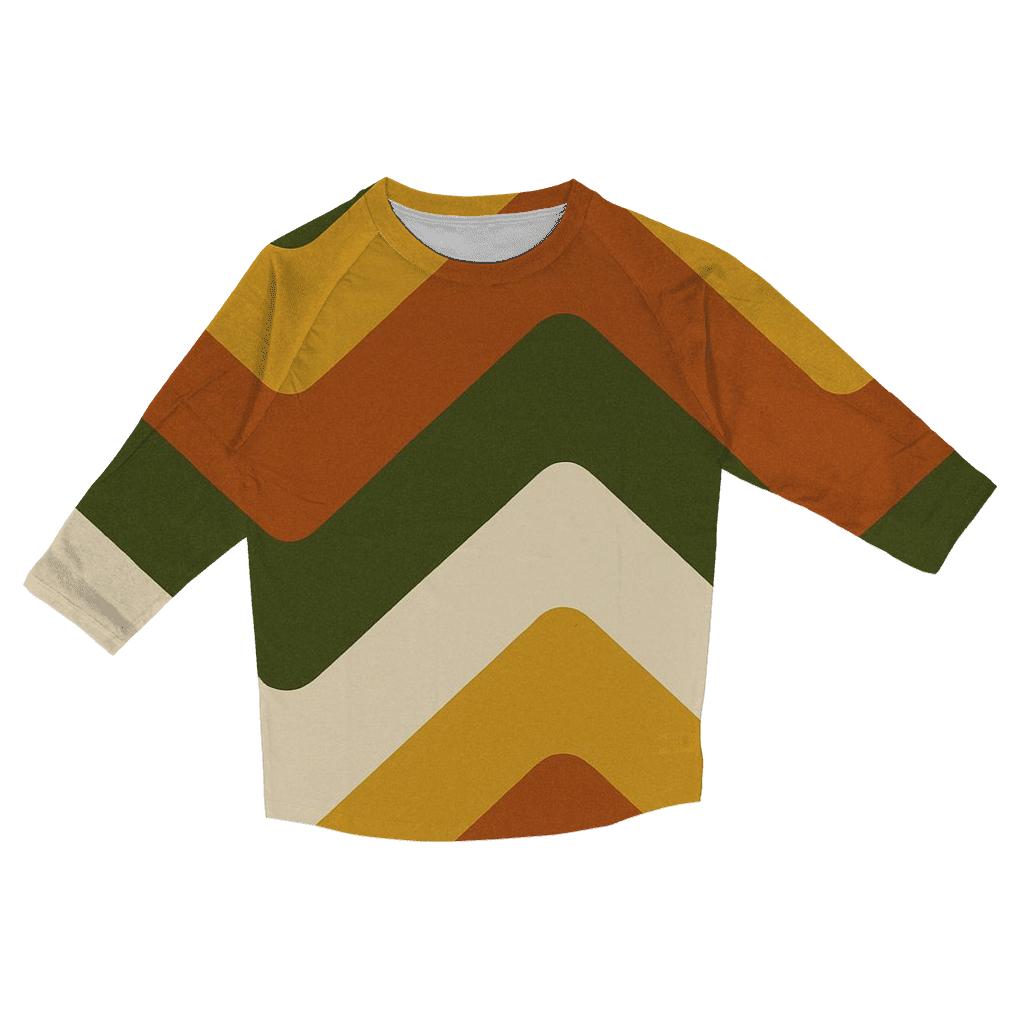 Harvest Retro Chevron stylish quarter sleeve tops