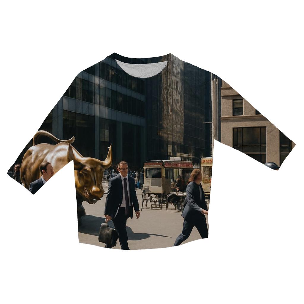 Financial District Lunch Hour printed three quarter sleeve shirts