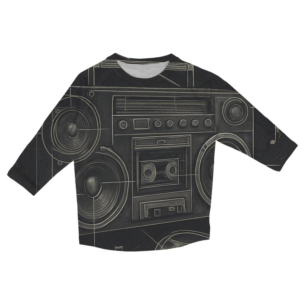 Boombox Blueprint designer 3/4 sleeve blouses