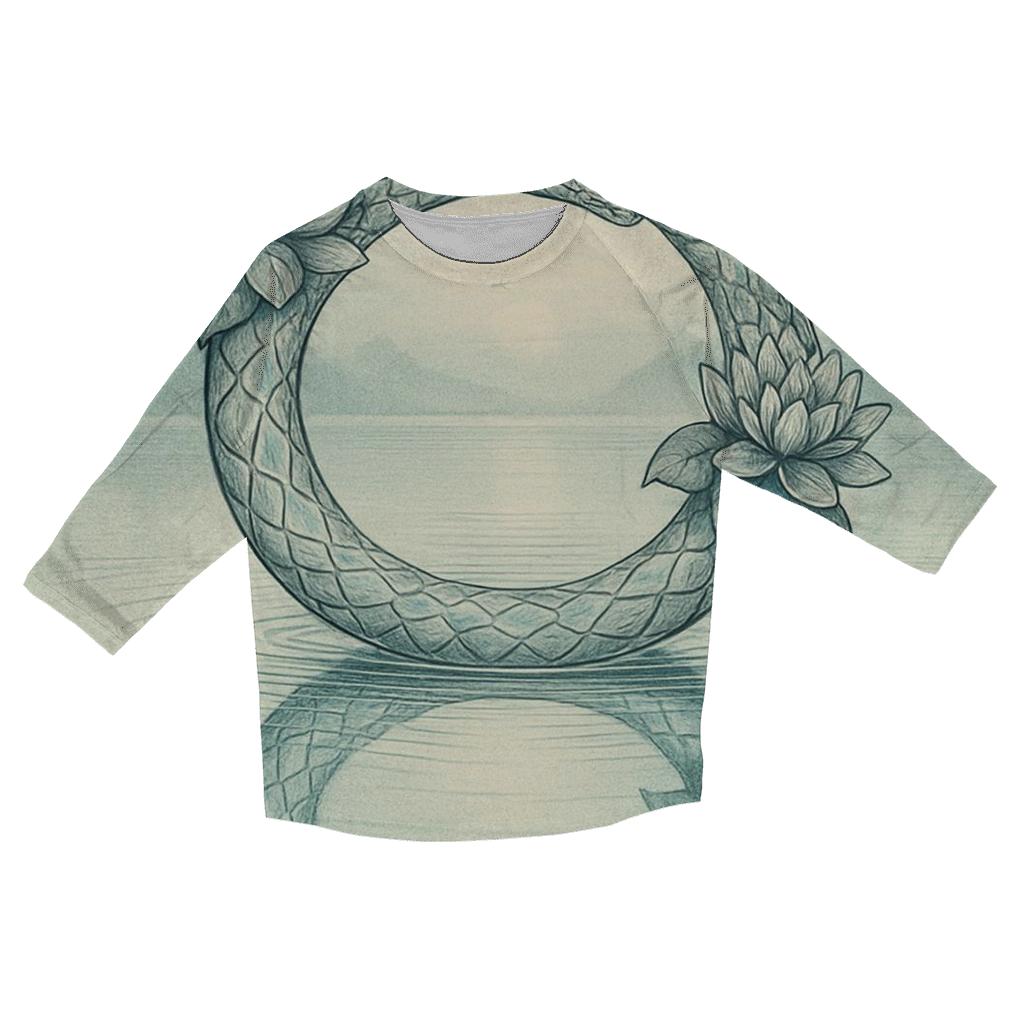 Mirror Lake Ouroboros Reflection fashion 3/4 sleeve shirts