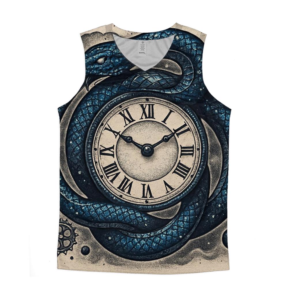 Cosmic Clock Ouroboros trendy fitted tank tops