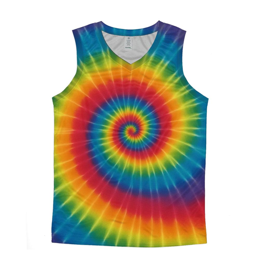 Solar Spiral Rainbow cotton sleeveless tops