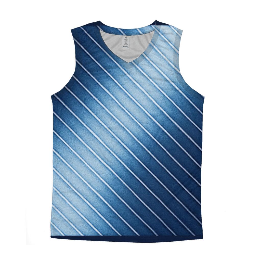 Indigo Arashi Diagonals cotton sleeveless tops
