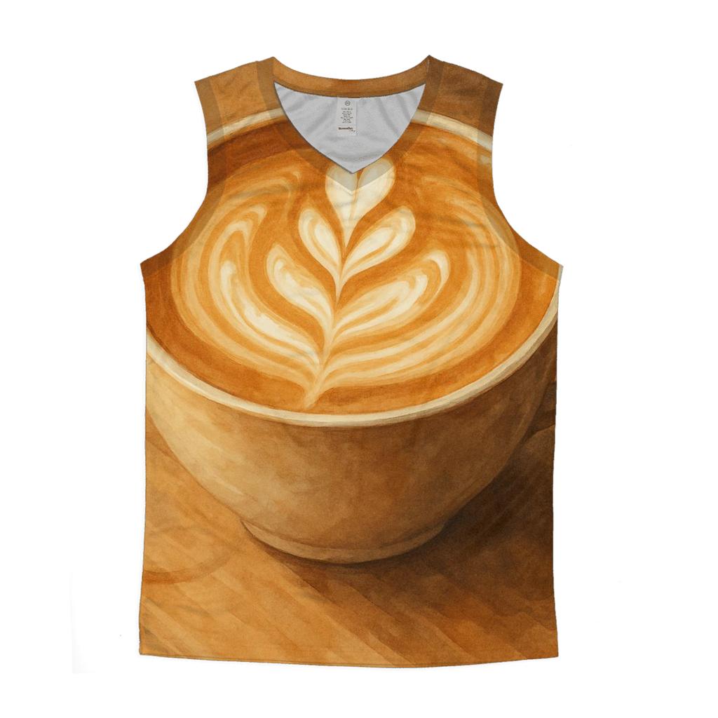 Latte Swirl Canvas graphic print tank tops