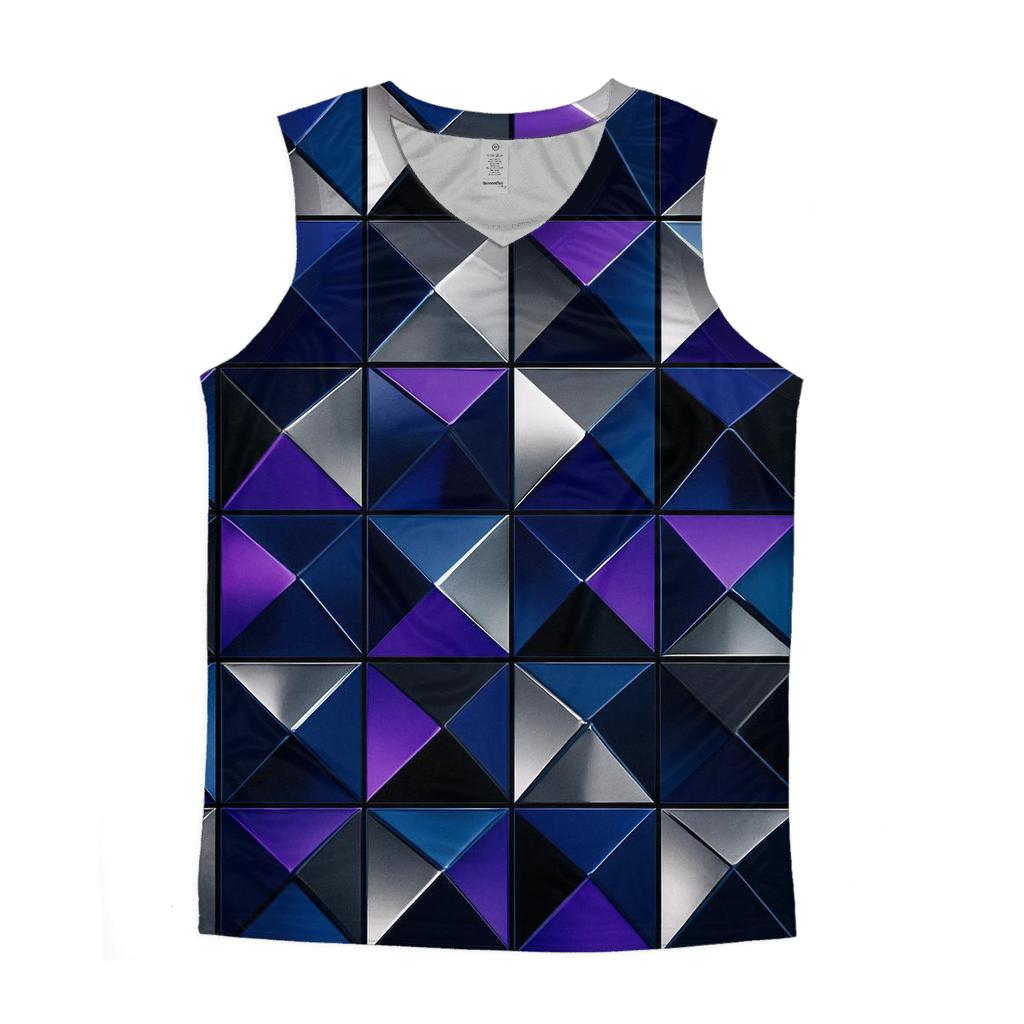 Disco Night Geometry graphic print tank tops