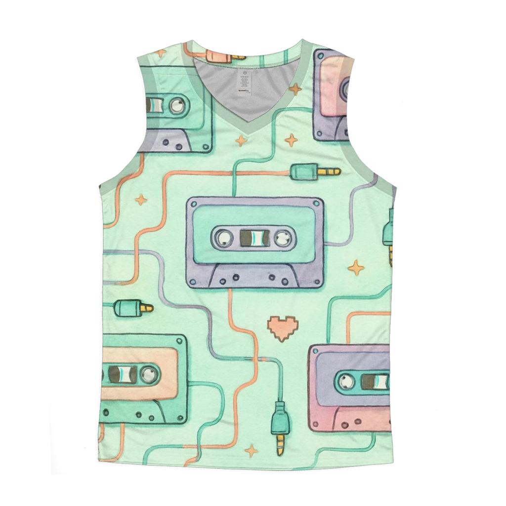 Cassette Circuit Grid personalized athletic tanks