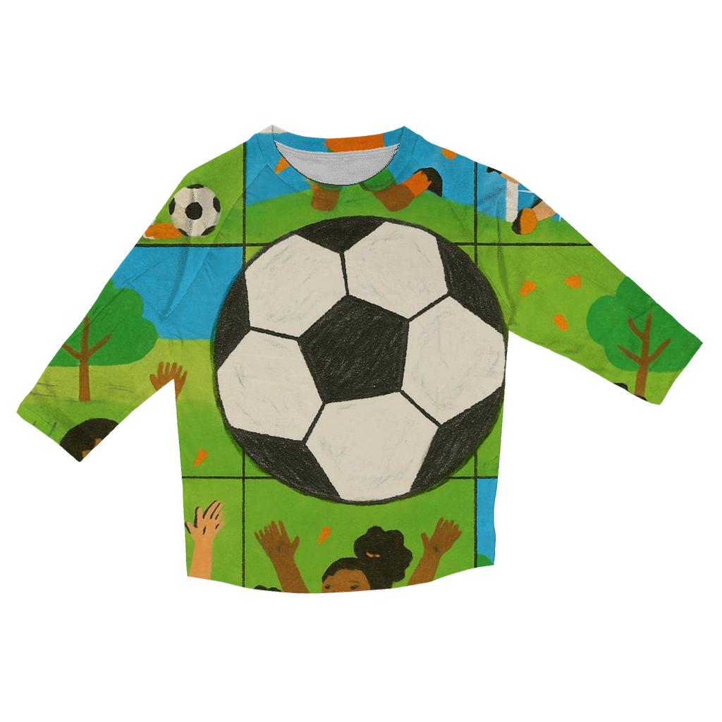Youth Soccer Mosaic stylish quarter sleeve tops