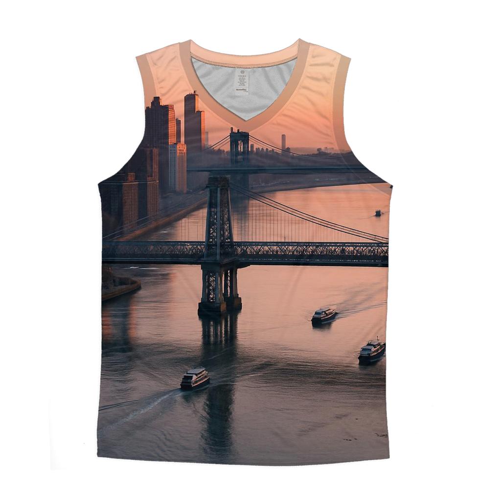 Sunrise Aerial Over East River custom tank tops