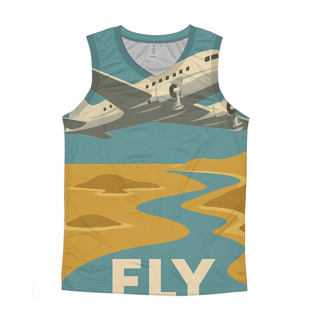 Aged Airline Travel Poster cotton sleeveless tops