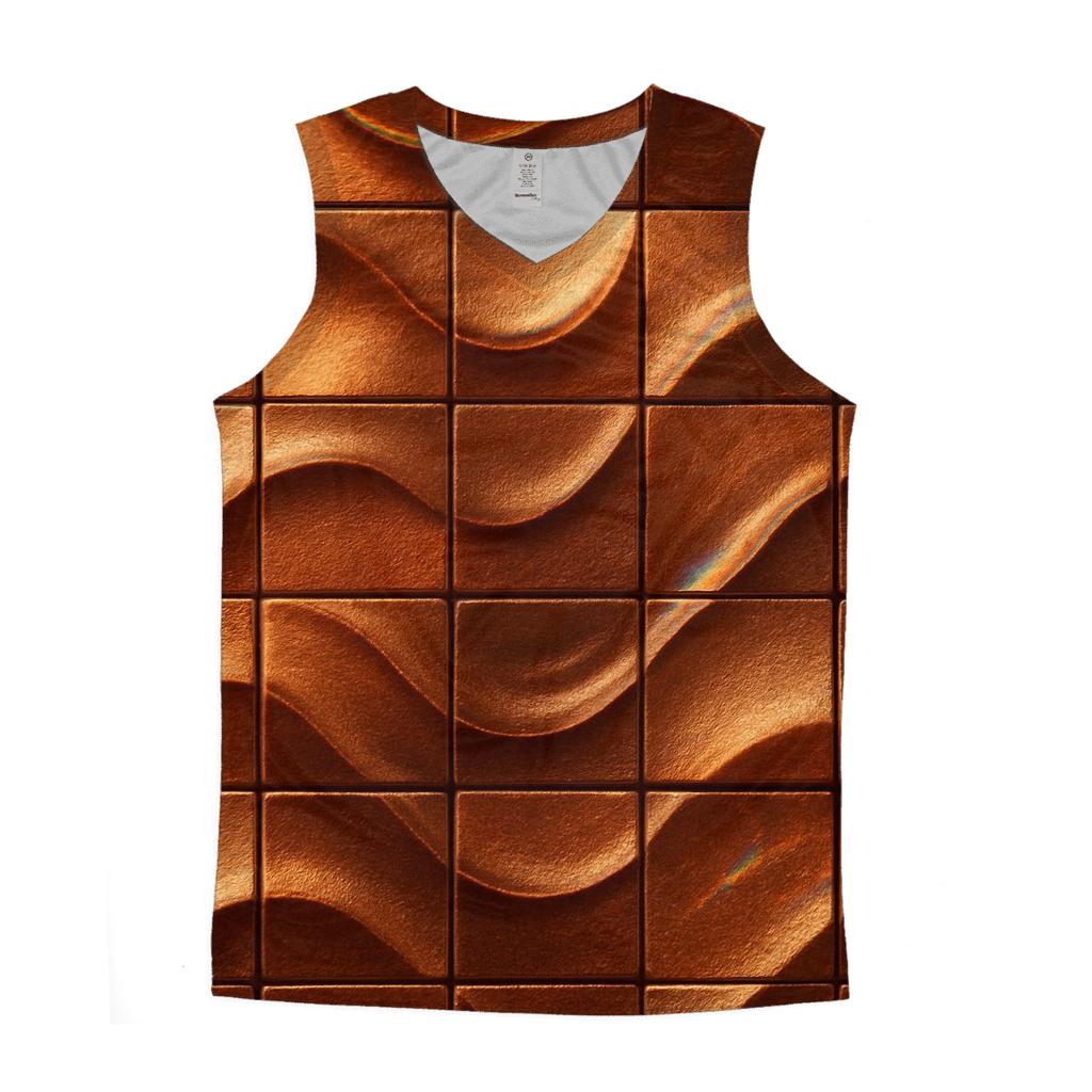 Copper Ripple Mosaic graphic print tank tops