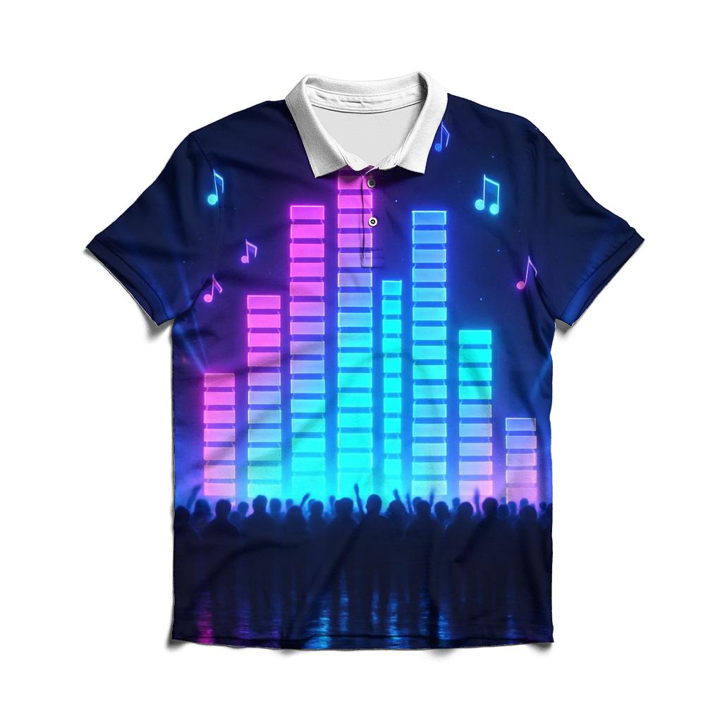 Neon Equalizer Night personalized polo shirts