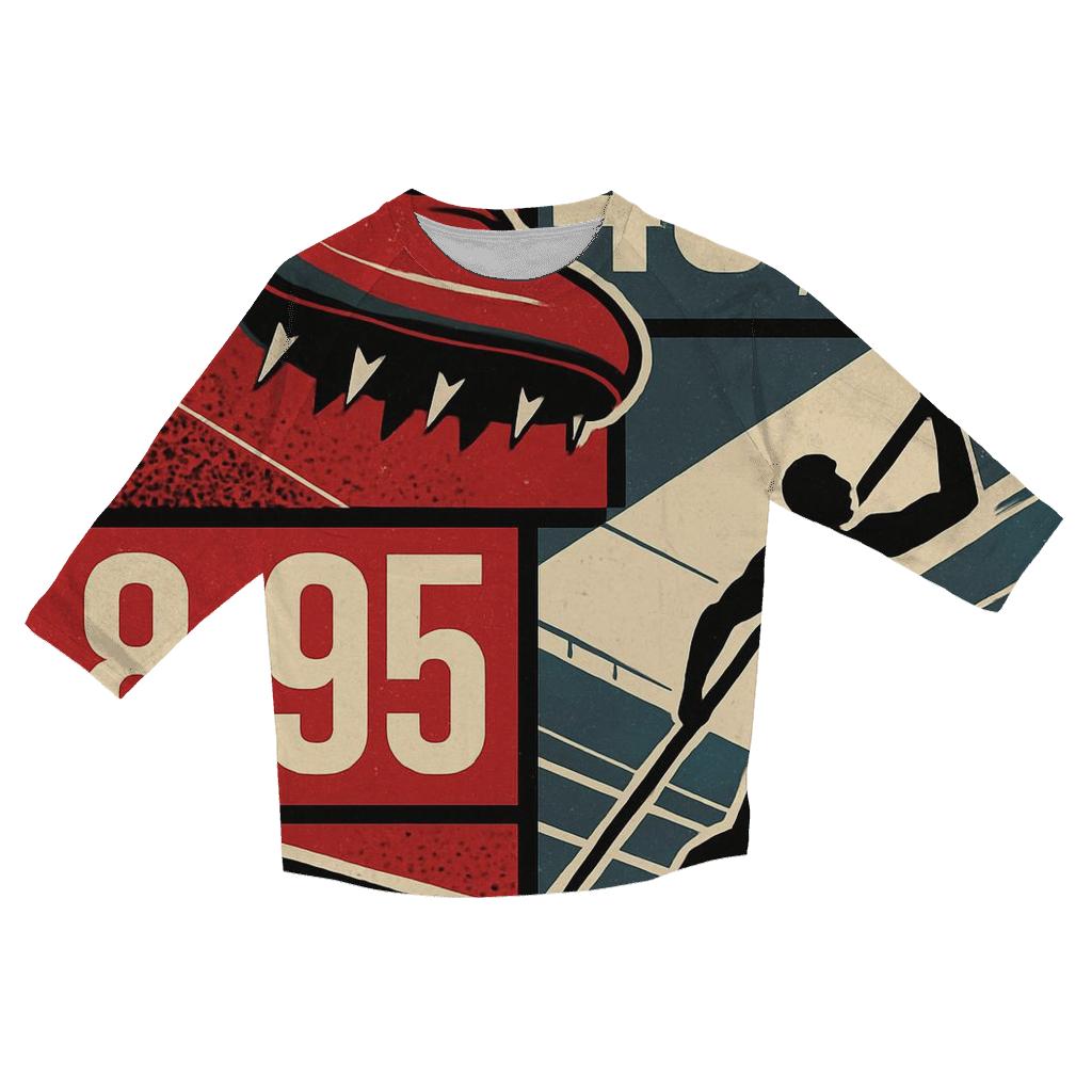 Track And Field Graphic Study fashion 3/4 sleeve shirts