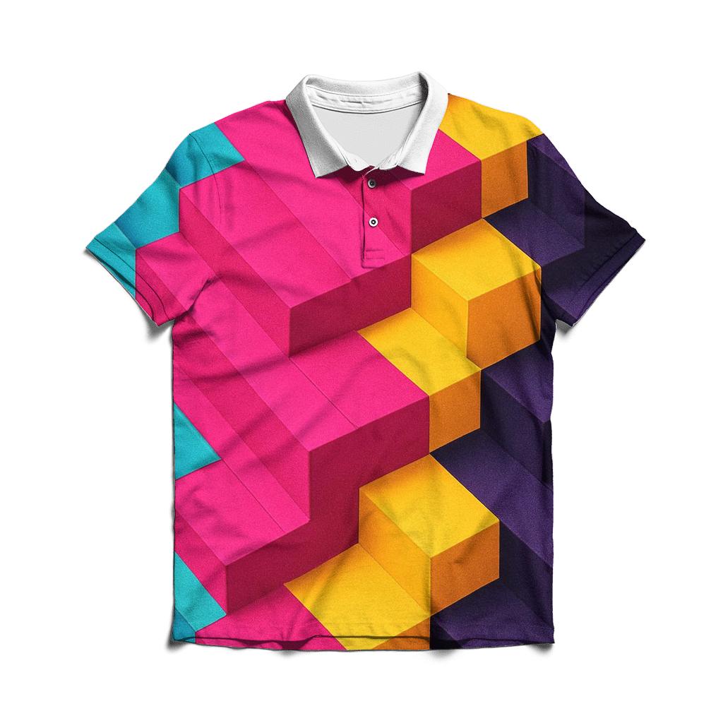 Prismatic Steps custom polo shirts