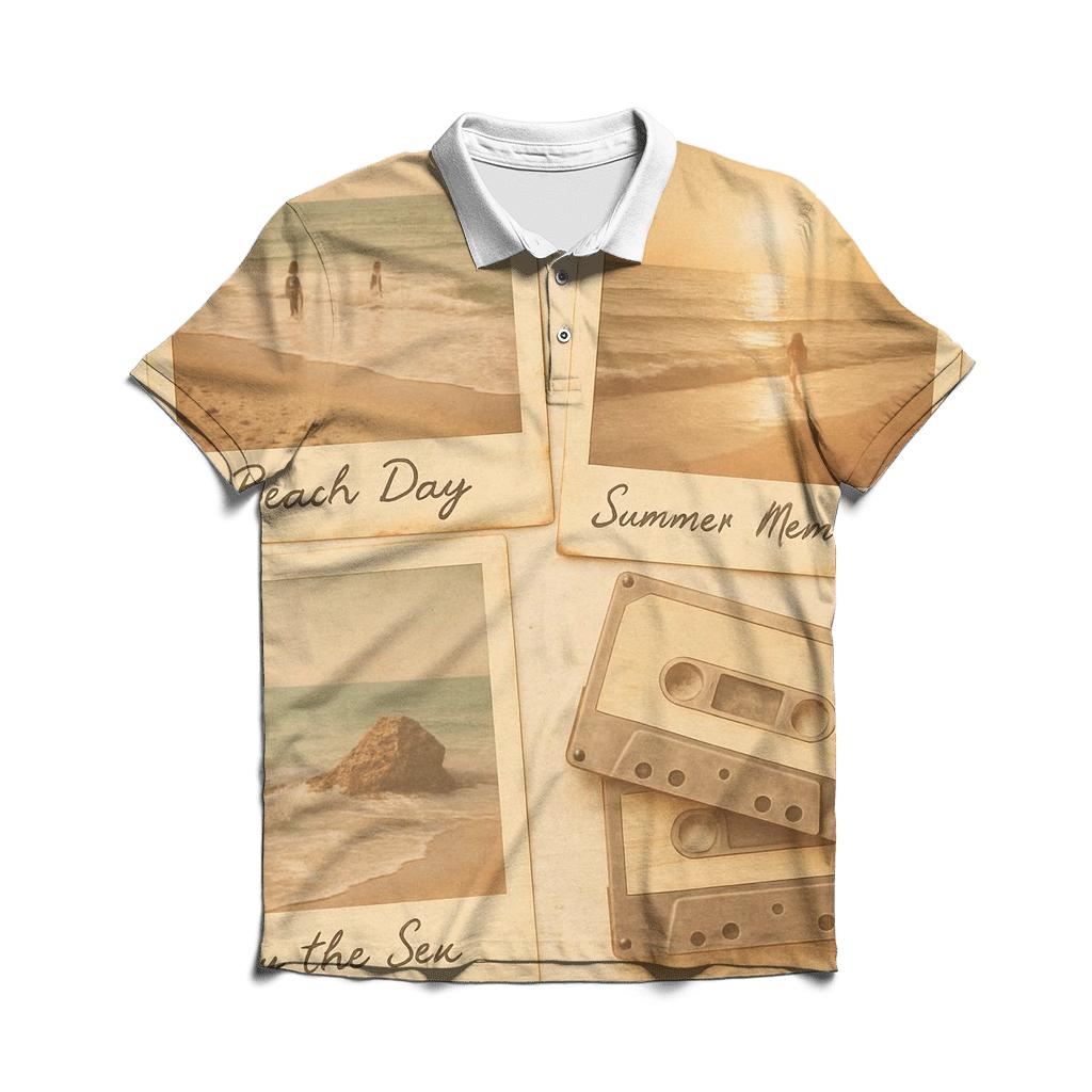 Polaroid Summer Collage personalized polo shirts