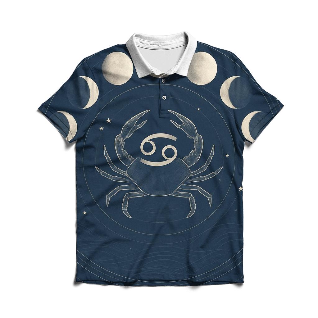 Cancer Moon Phase Cycle casual sports polo shirts