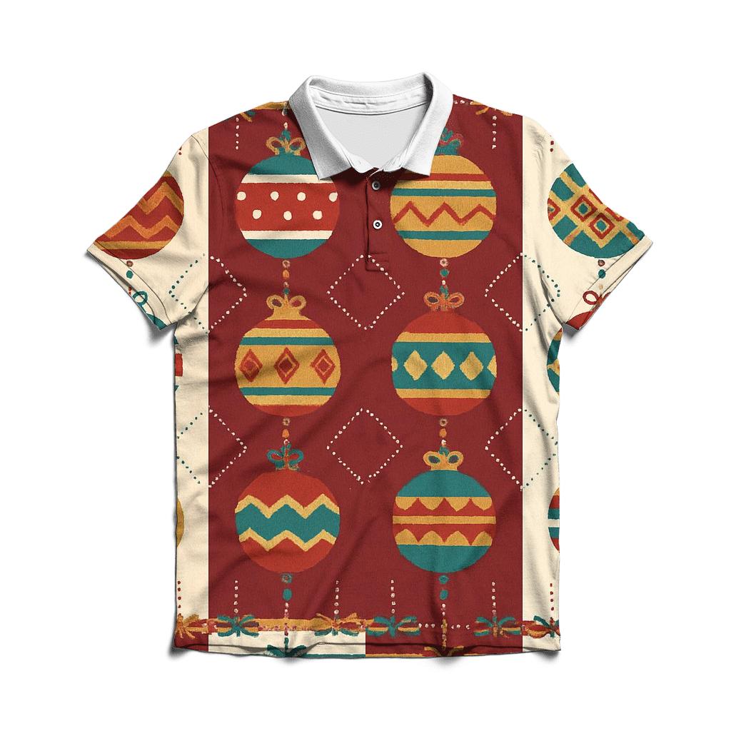 Ornament Ribbon Tapestry Design casual sports polo shirts