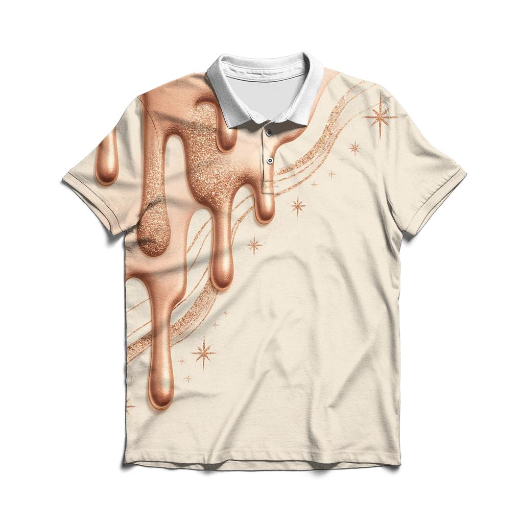 Rose Gold Drizzle premium cotton polo shirts