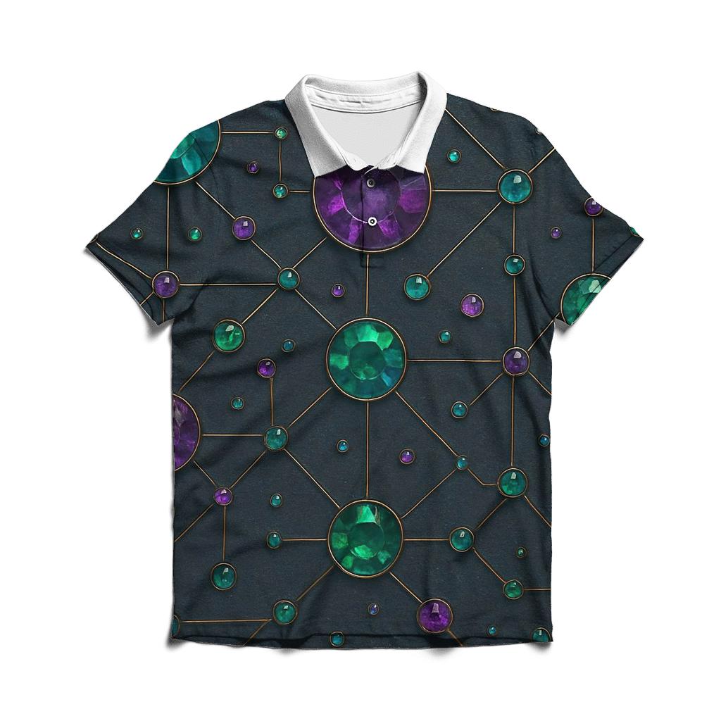 Crystal Constellation Map casual sports polo shirts
