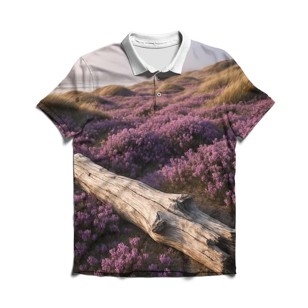 Coastal Heather And Driftwood stylish collar polo tees