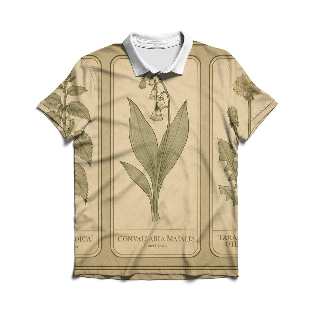 Sepia Botanical Plate Set premium cotton polo shirts