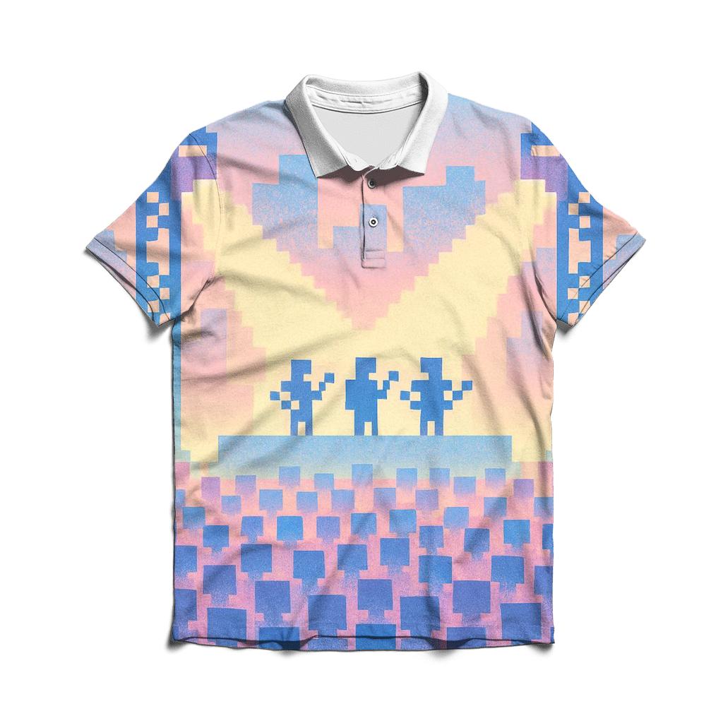 Pixel Concert Skyline custom polo shirts