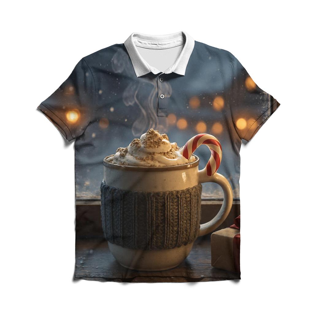 Hot Cocoa By The Frosted Window embroidered polo tops