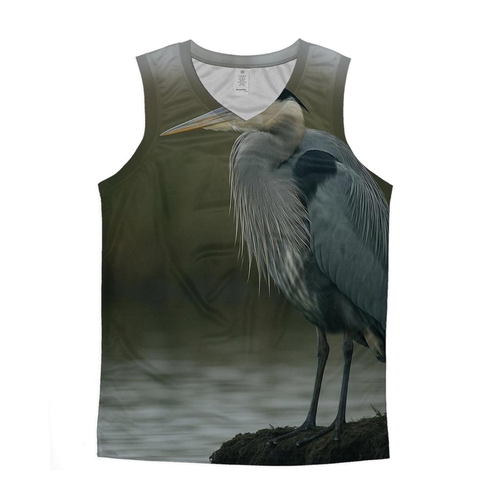 Marshland Heron Vigil personalized athletic tanks