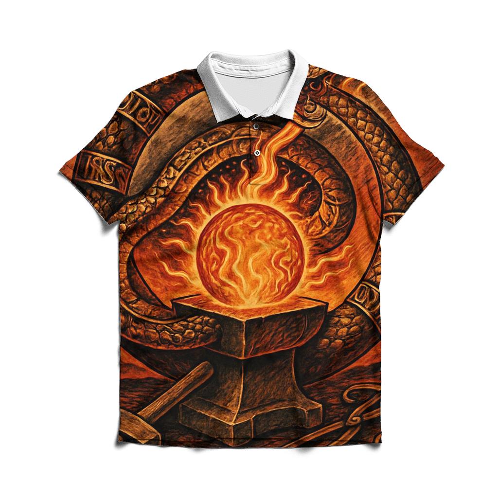 Solar Forge Ouroboros Crest custom polo shirts
