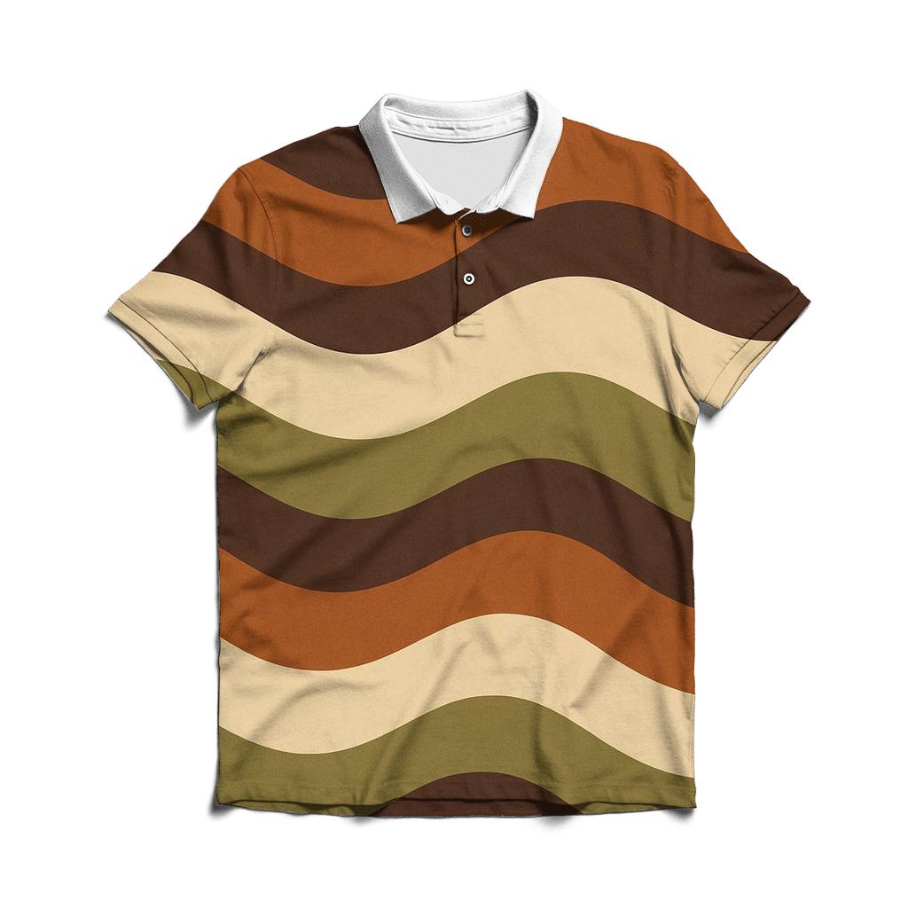 Warm Vinyl Waves designer slim fit polos