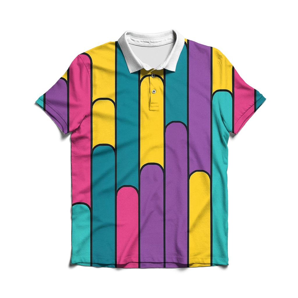 Rainbow Prism Bars stylish collar polo tees