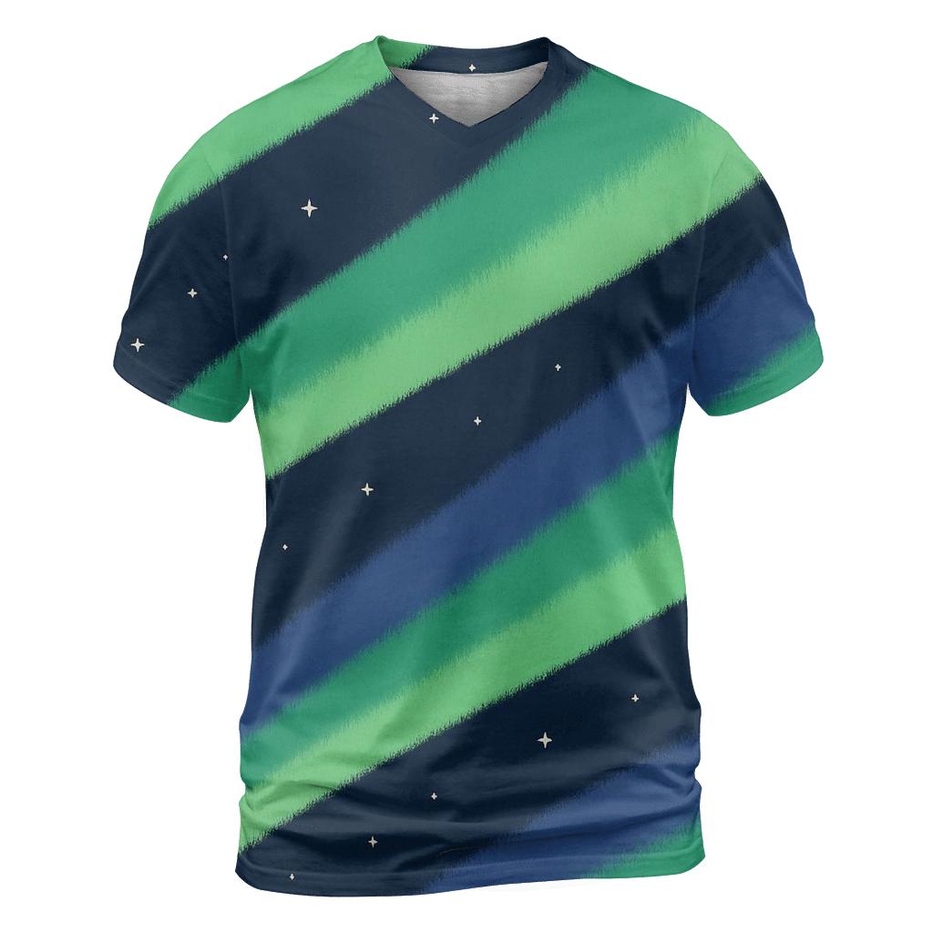 Aurora Curtain Drift artistic all-over print tops